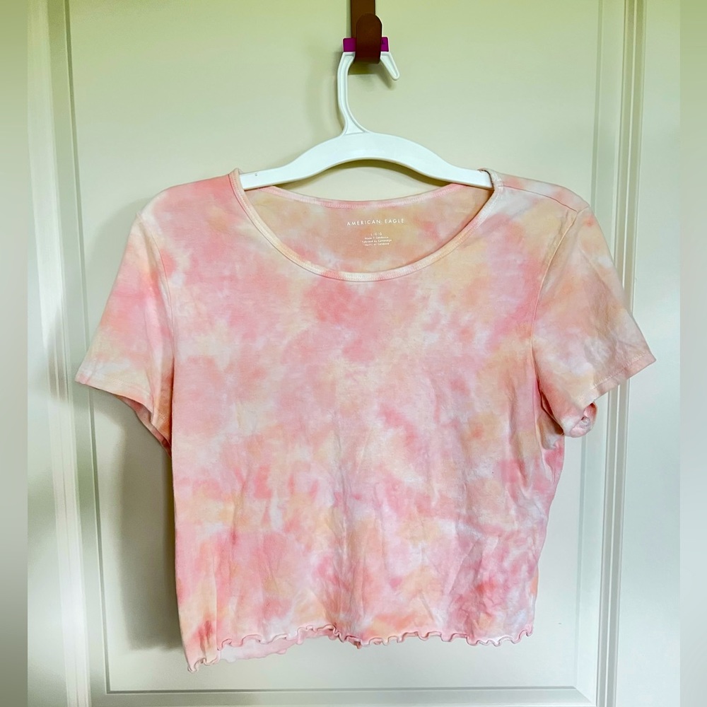 American Eagle Tie-Dye Cropped Shirt, Large